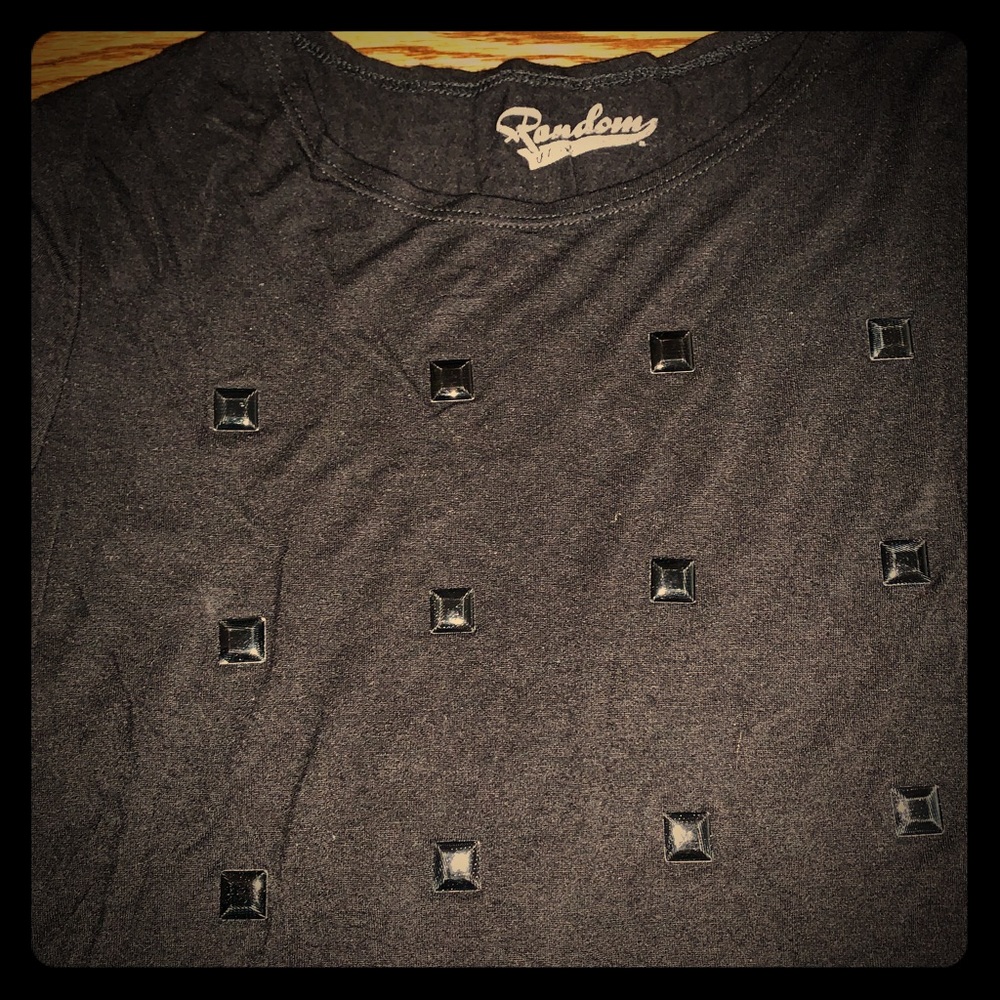 Girls Random Hearts black t-shirt